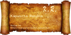 Kapuszta Renáta névjegykártya